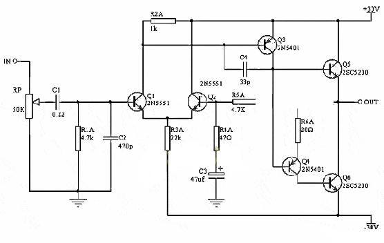 50W晶体管功放★_电路制作