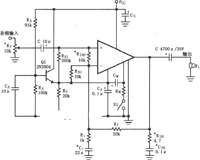 LM4780单电源功放★_电路