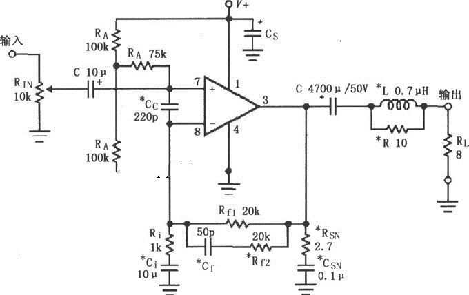 LM3875单电源功放★_电路