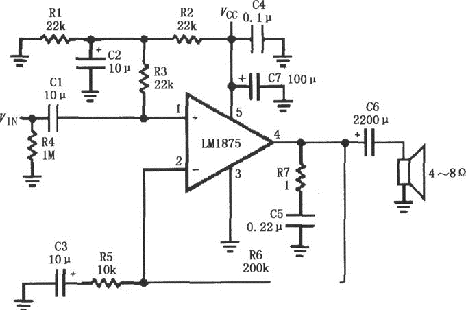 LM1875单电源功放★_电路