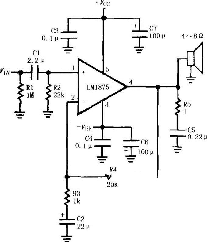 LM1875双电源功放★_电路
