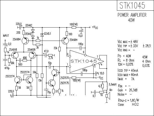 STK1045功放★_电路