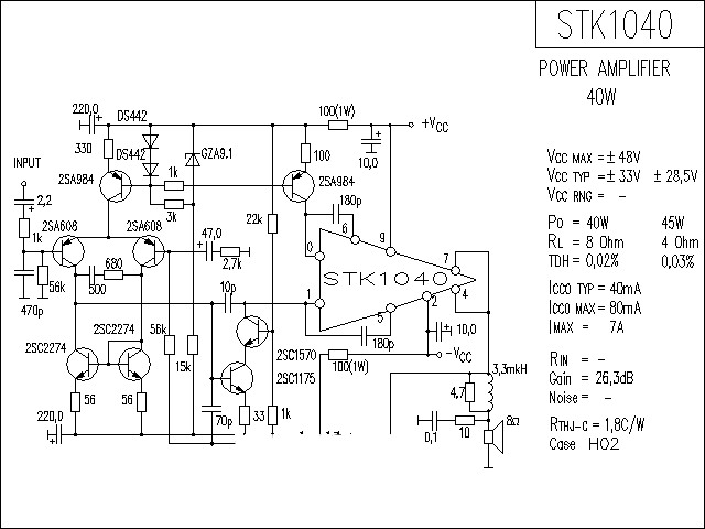 STK1040功放★_电路