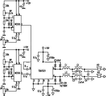 用NE555与TDA1521设计的D类数字功放★_