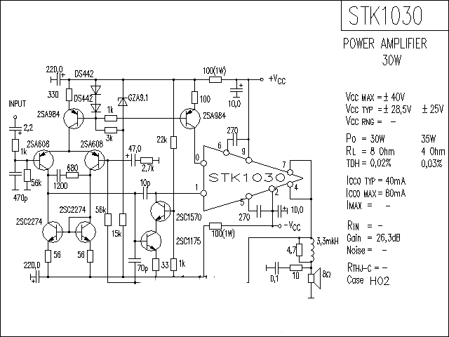 STK1030功放★_电路