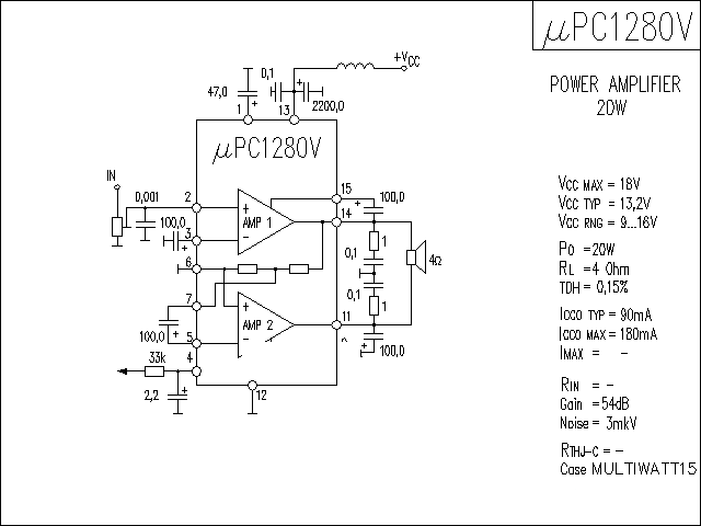 uPC1280V功放★_电路