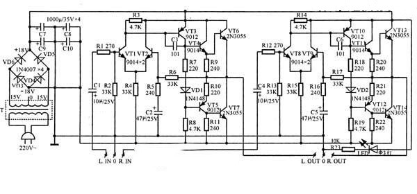 非集成OCL立体声功放★_电路原理图