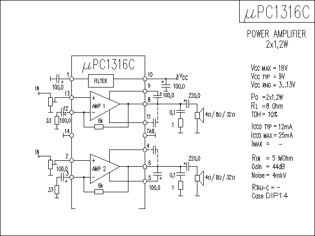 uPC1316C功放★_电路