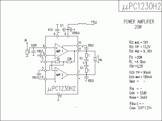 uPC1230H2功放★_电路