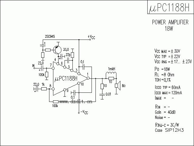 uPC1188H功放★_电路