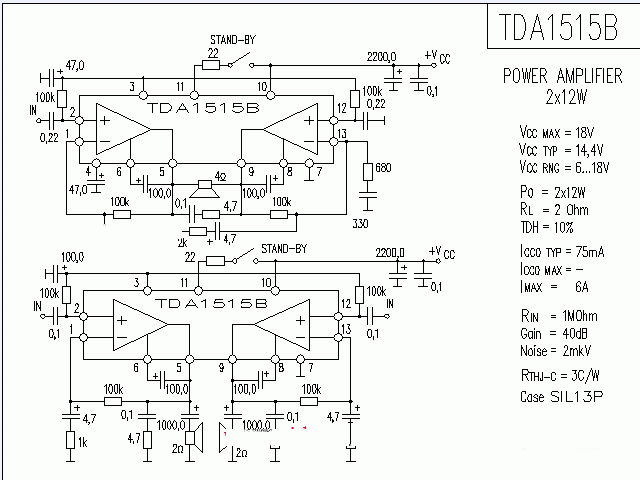 TDA1515B功放★_电路