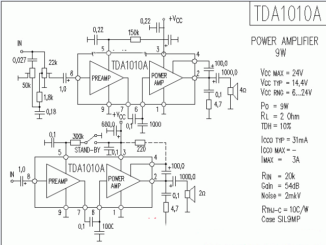 TDA1010A功放★_电路