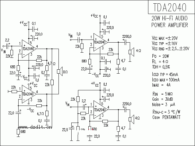 TDA2040功放★_电路