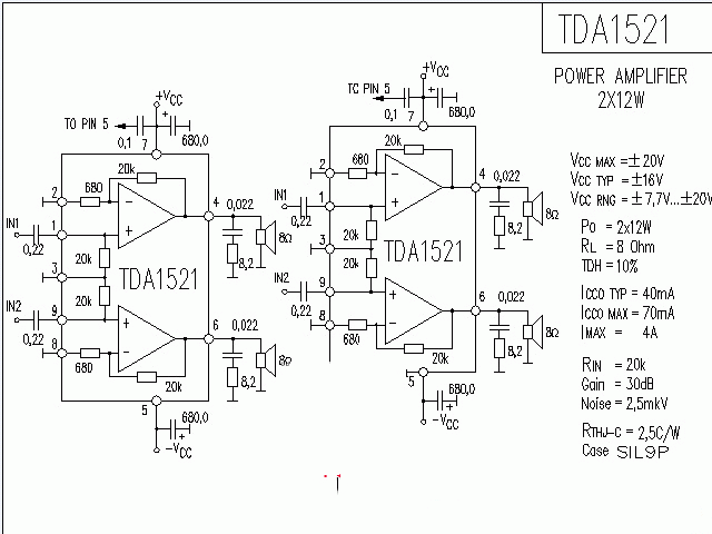 TDA1521功放★_电路