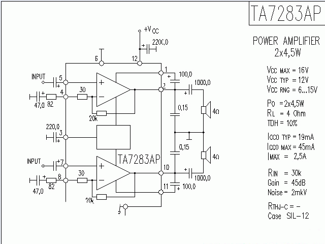 TA7283AP功放★_电路