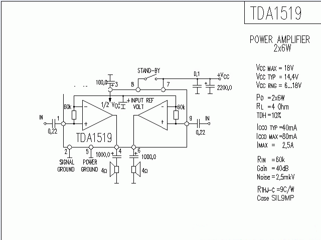 TDA1519功放★_电路