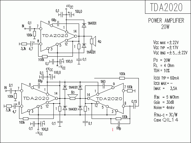 TDA2020功放★_电路