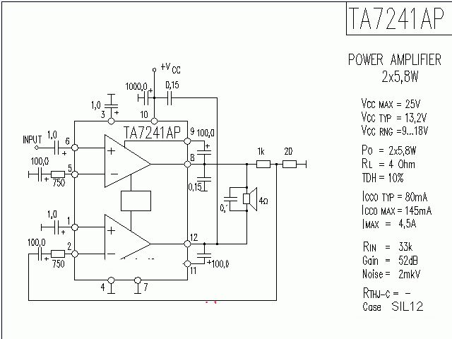 TA7241AP功放★_电路
