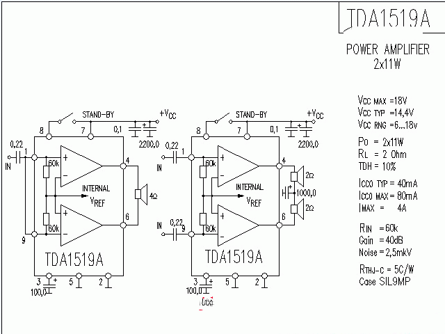 TDA1519A功放★_电路