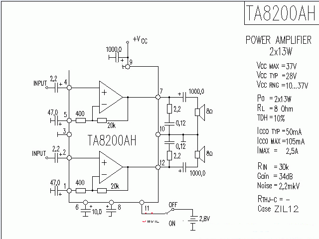 TA8200AH功放★_电路