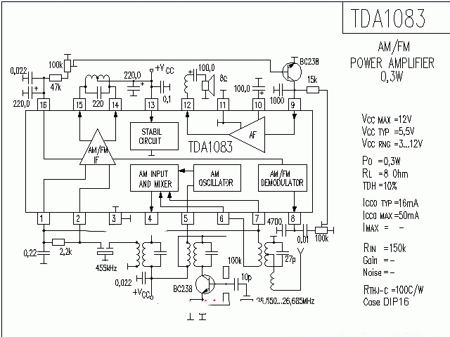 TDA1083功放★_电路
