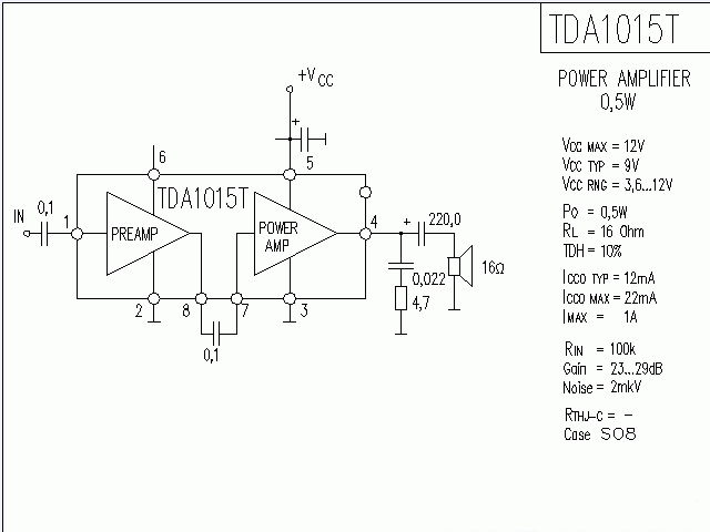 TDA1015T功放★_电路
