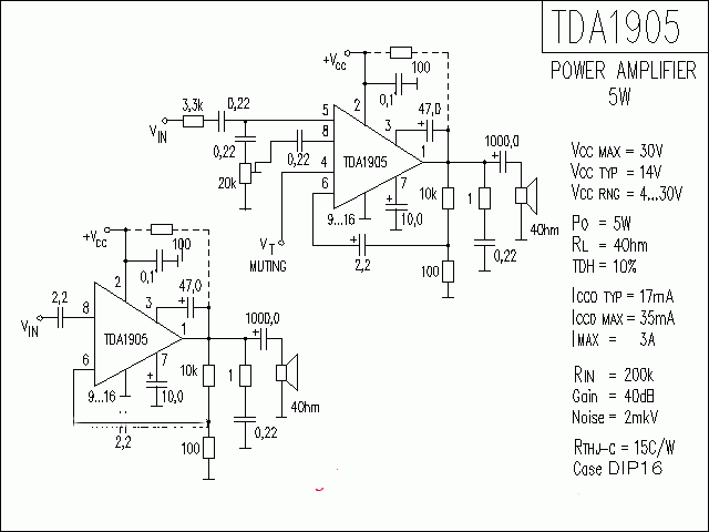 TDA1905功放★_电路