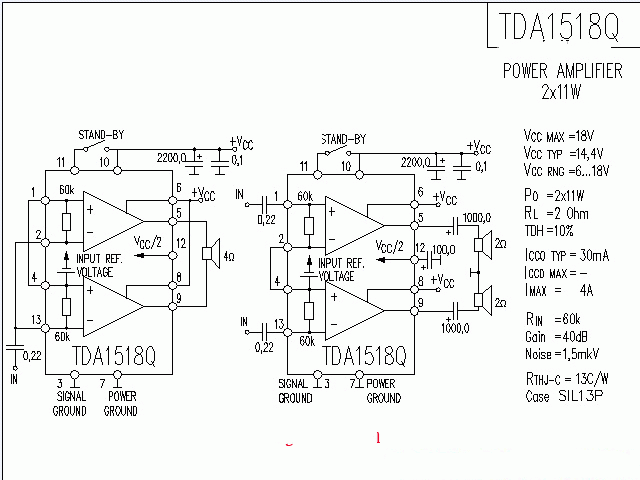 TDA1518Q功放★_电路