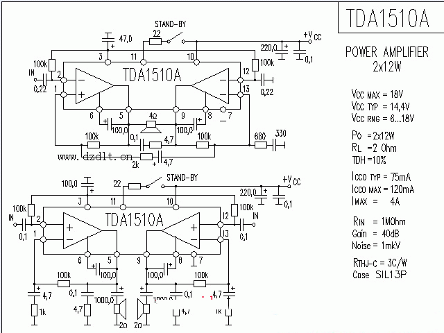 TDA1510A功放★_电路