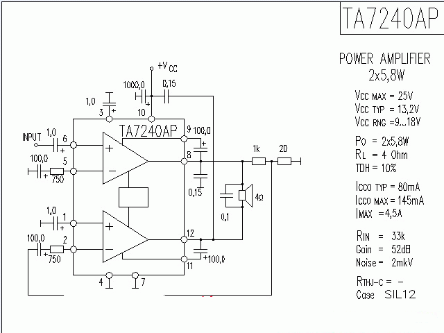 TA7240AP功放★_电路