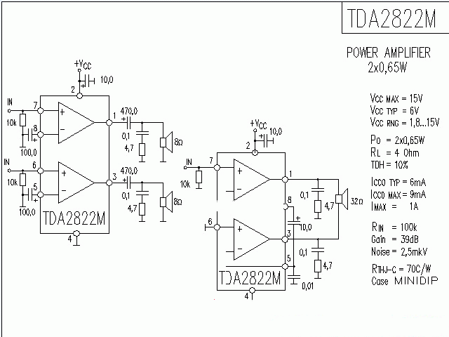 TDA2822M功放★_电路