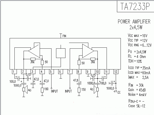 TA7233P功放★_电路