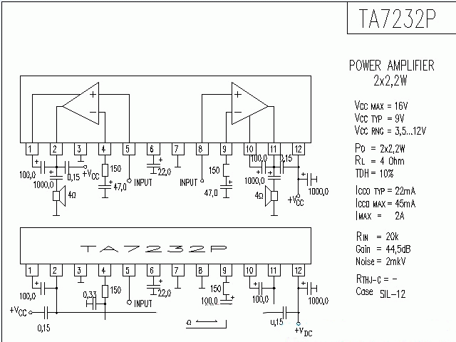 TA7232P功放★_电路
