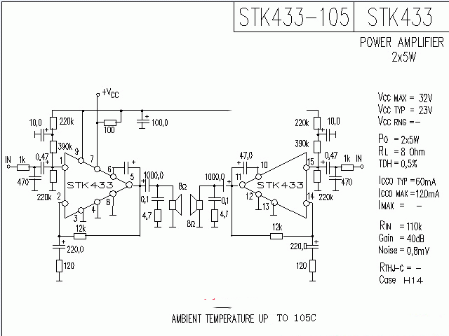 STK433功放★_电路