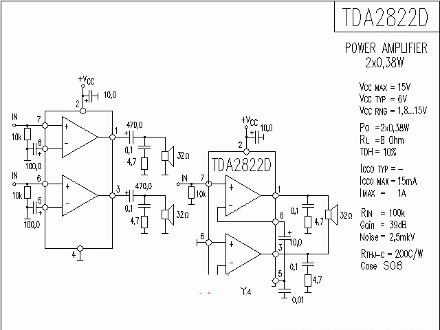 TDA2822D功放★_电路