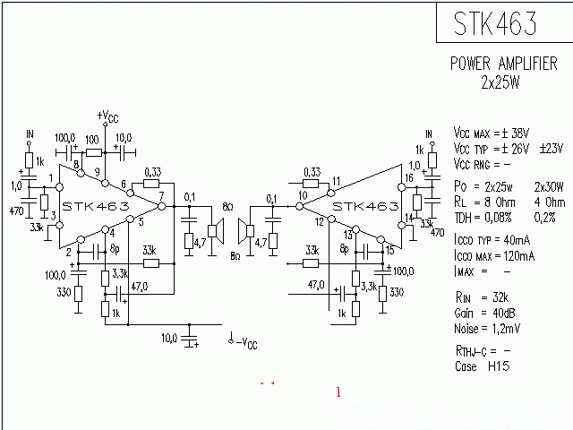 STK463功放★_电路