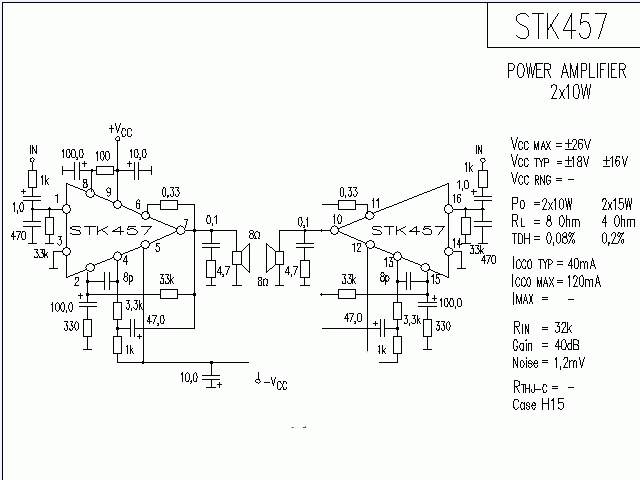 STK457功放★_电路