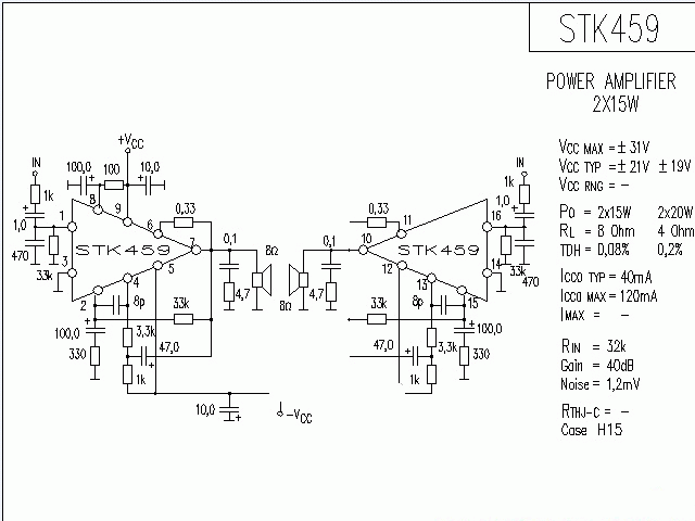 STK459功放★_电路