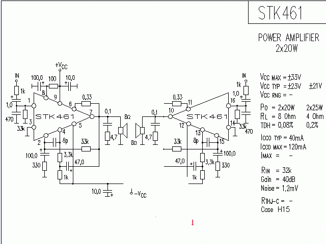 STK461功放★_电路