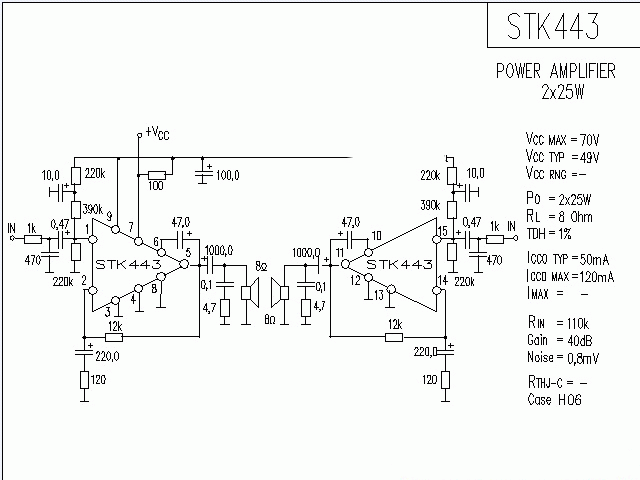 STK443功放★_电路