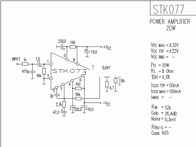 STK077功放★_电路