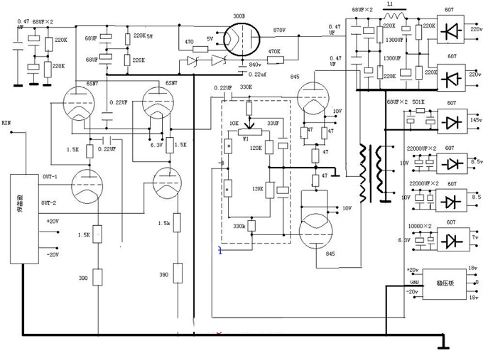 845胆机电源电路