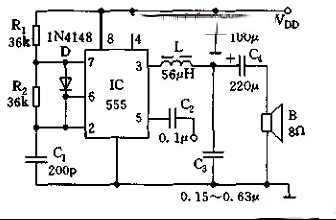555集成制作D类功率放大器电路