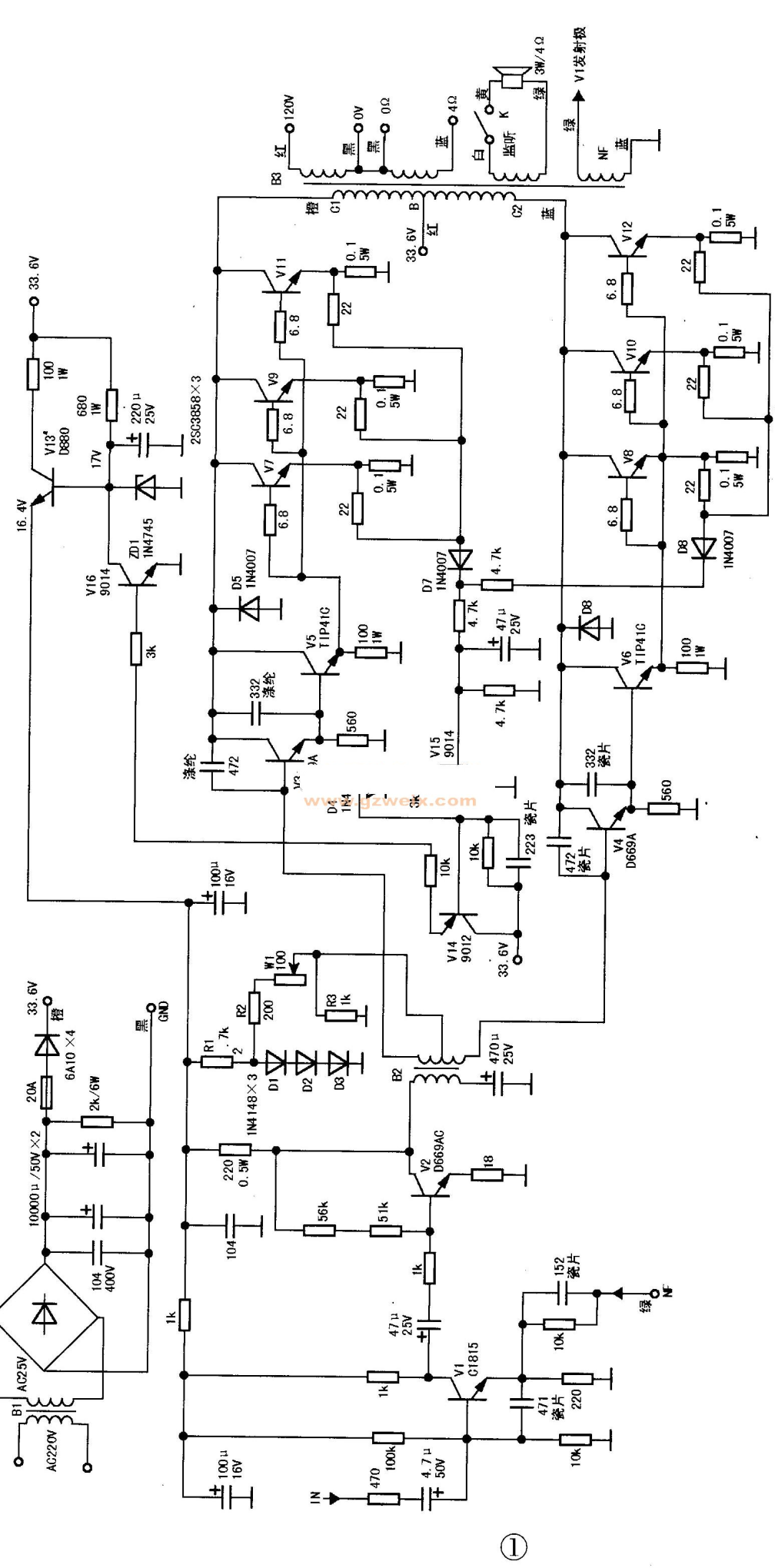 飞跃NG-200B扩音机音轻故障检修
