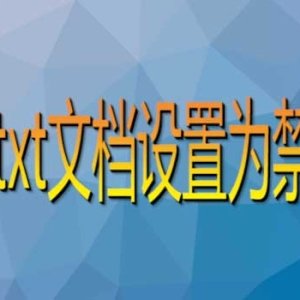 电脑中txt文档怎么设置为禁止修改? 禁止修改TXT文件的技巧
