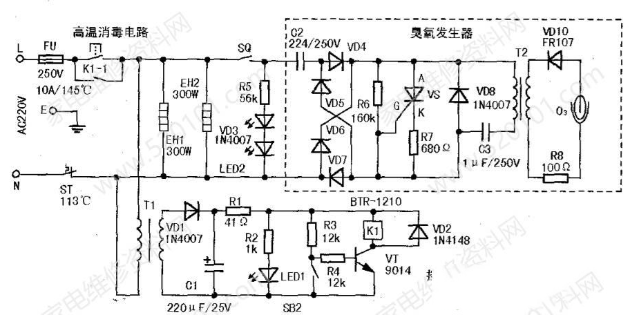 泰华ZTP-80A食具消毒柜原理与故障维修