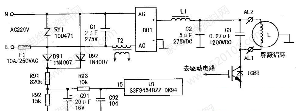 爱庭IH-19B电磁炉加热过程中啪一声后不加热的维修