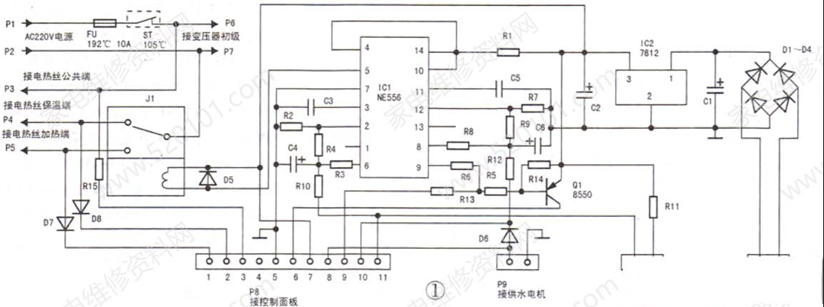 维奥仕/家乐仕电热开水瓶电路原理及维修